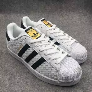 adidas originals baskets superstar classics leather face knitting white